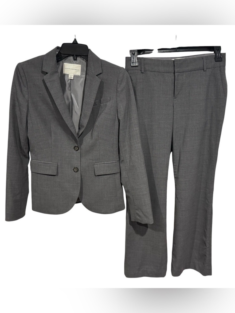 Banana Republic “Martin Fit” Wool Blend Pant Suit and Blazer Gray Size 4-6